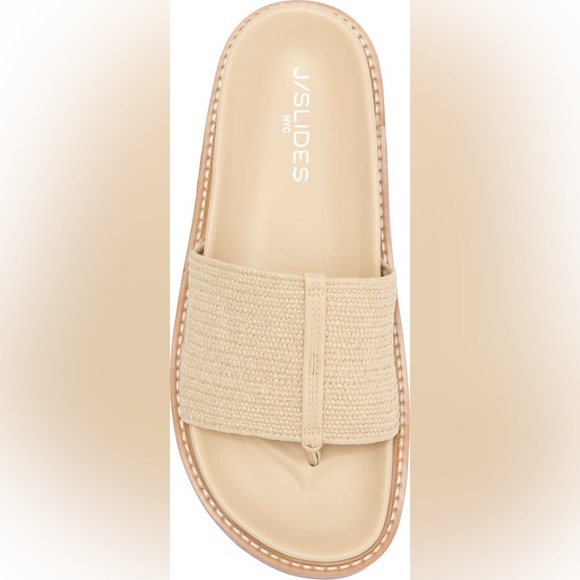 J/Slides NYC Woven Slide Sandals Beige Size 8 (NWOB) - Picture 1 of 9